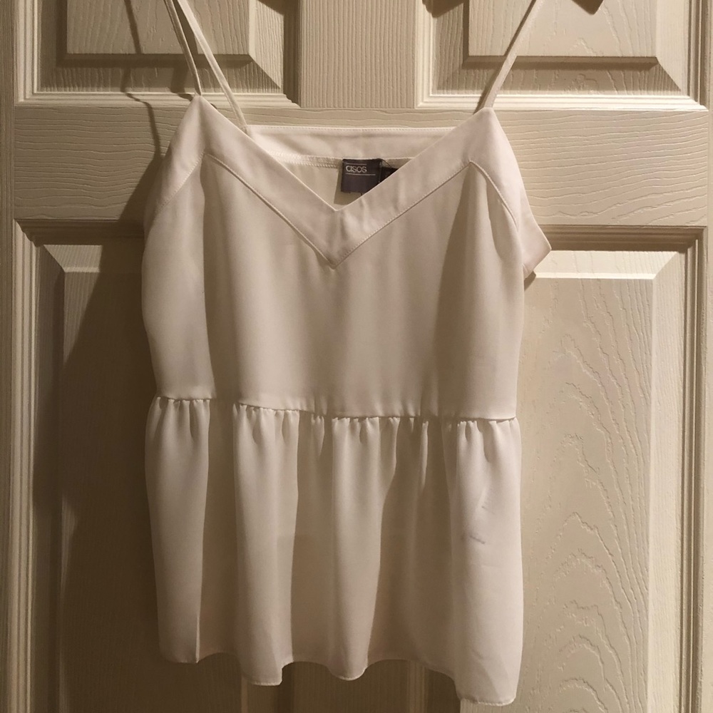 NWT ASOS White Semi Sheer Tank Top